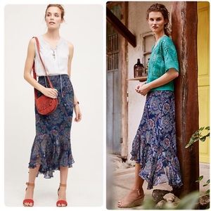 Anthropologie Vanessa Virginia Silk Paisley Skirt Size 10, EUC